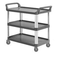 Jídelní/manipulační vozík 3700 - hliníkové stojny - šedá
